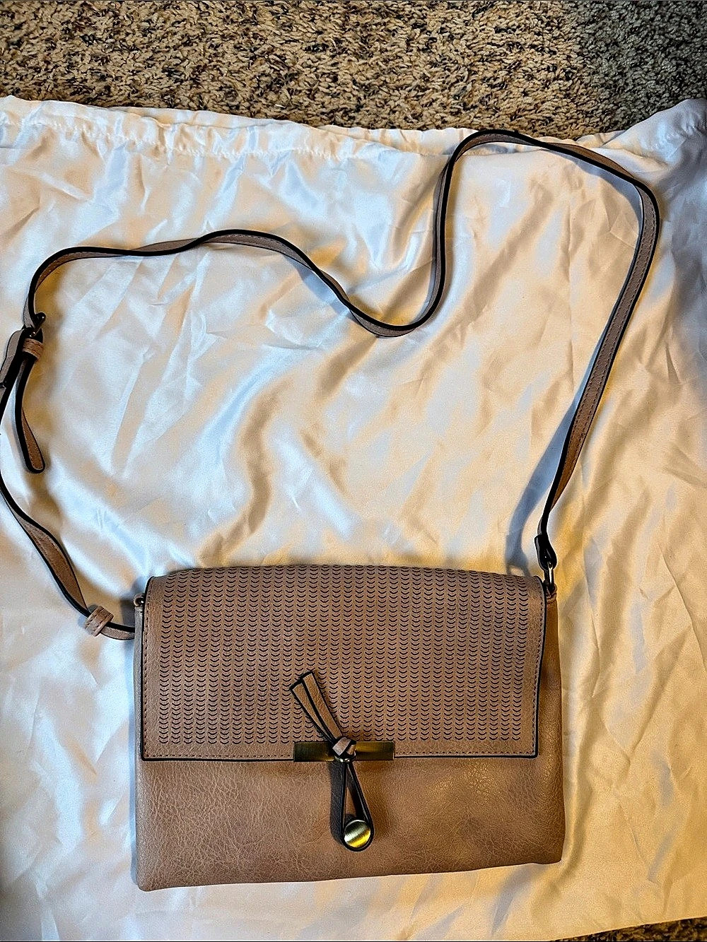 Taupe/ dusty rose Crossbody Bag